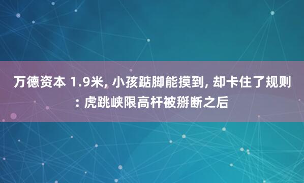 万德资本 1.9米, 小孩踮脚能摸到, 却卡住了规则: 虎跳峡限高杆被掰断之后